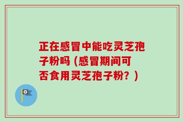 正在感冒中能吃灵芝孢子粉吗 (感冒期间可否食用灵芝孢子粉?)-第1张图片-卓越灵芝孢子粉 正在感冒中能吃灵芝孢子粉吗 (感冒期间可否食用灵芝孢子粉?)-第1张图片-卓越灵芝孢子粉