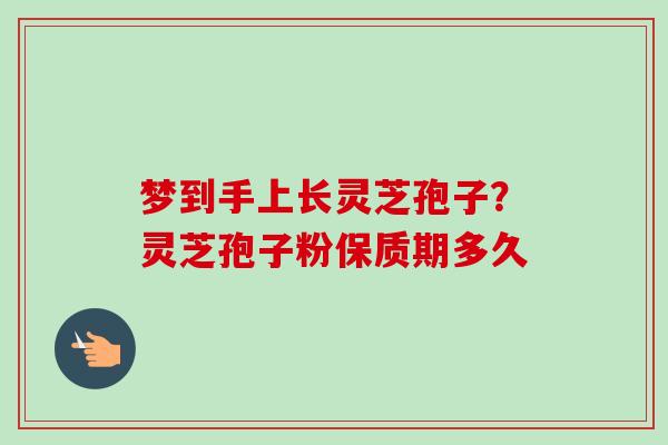 梦到手上长灵芝孢子?灵芝孢子粉保质期多久-第1张图片-卓越灵芝孢子粉 梦到手上长灵芝孢子?灵芝孢子粉保质期多久-第1张图片-卓越灵芝孢子粉