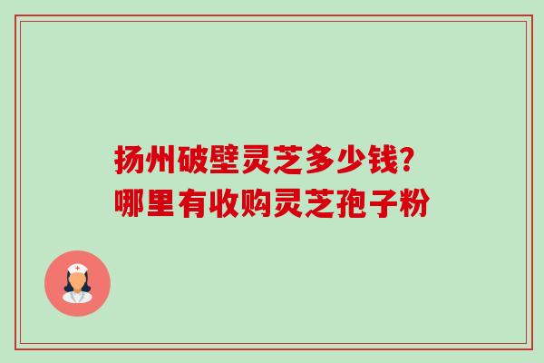 扬州破壁灵芝多少钱?哪里有收购灵芝孢子粉-第1张图片-卓越灵芝孢子粉 扬州破壁灵芝多少钱?哪里有收购灵芝孢子粉-第1张图片-卓越灵芝孢子粉