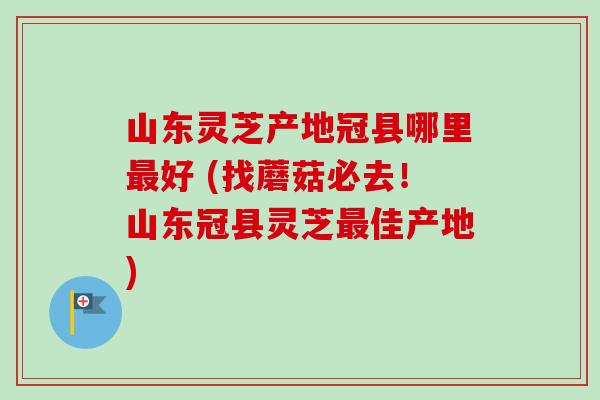 山东灵芝产地冠县哪里最好 (找蘑菇必去！山东冠县灵芝最佳产地)-第1张图片-卓越灵芝孢子粉