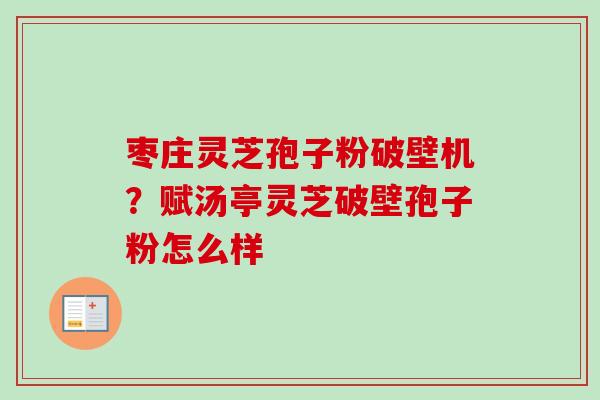 枣庄灵芝孢子粉破壁机？赋汤亭灵芝破壁孢子粉怎么样-第1张图片-卓越灵芝孢子粉