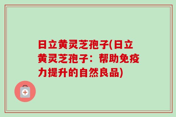 日立黄灵芝孢子(日立黄灵芝孢子:帮助免疫力提升的自然良品)-第1张图片-卓越灵芝孢子粉 日立黄灵芝孢子(日立黄灵芝孢子:帮助免疫力提升的自然良品)-第1张图片-卓越灵芝孢子粉