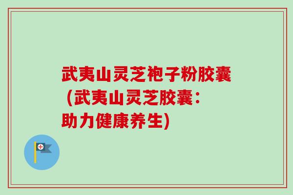 武夷山灵芝袍子粉胶囊 (武夷山灵芝胶囊：助力健康养生)-第1张图片-卓越灵芝孢子粉