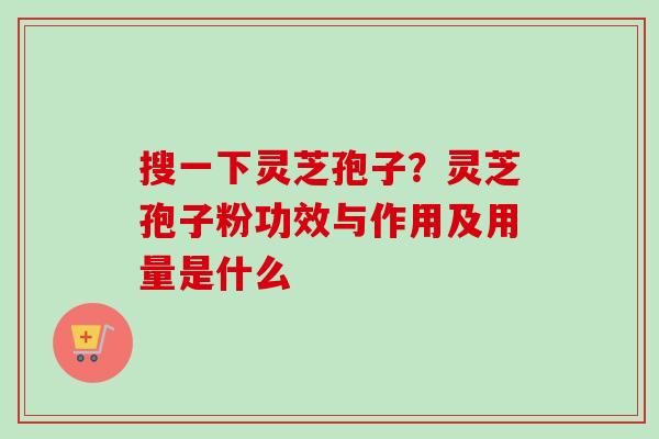 搜一下灵芝孢子？灵芝孢子粉功效与作用及用量是什么-第1张图片-卓越灵芝孢子粉