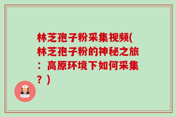林芝孢子粉采集视频(林芝孢子粉的神秘之旅：高原环境下如何采集？)-第1张图片-卓越灵芝孢子粉