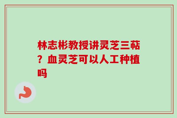 林志彬教授讲灵芝三萜？血灵芝可以人工种植吗-第1张图片-卓越灵芝孢子粉