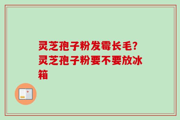 灵芝孢子粉发霉长毛?灵芝孢子粉要不要放冰箱-第1张图片-卓越灵芝孢子粉 灵芝孢子粉发霉长毛?灵芝孢子粉要不要放冰箱-第1张图片-卓越灵芝孢子粉