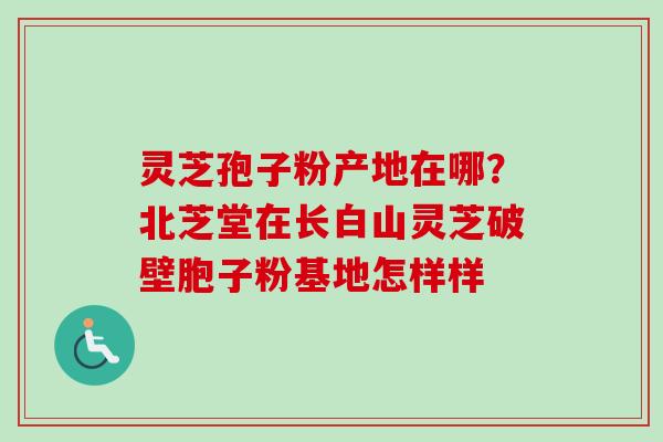 灵芝孢子粉产地在哪?北芝堂在长白山灵芝破壁胞子粉基地怎样样-第1张图片-卓越灵芝孢子粉 灵芝孢子粉产地在哪?北芝堂在长白山灵芝破壁胞子粉基地怎样样-第1张图片-卓越灵芝孢子粉