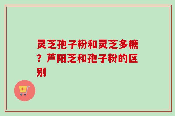 灵芝孢子粉和灵芝多糖？芦阳芝和孢子粉的区别-第1张图片-卓越灵芝孢子粉