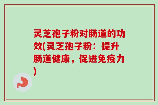 灵芝孢子粉对肠道的功效(灵芝孢子粉：提升肠道健康，促进免疫力)-第1张图片-卓越灵芝孢子粉