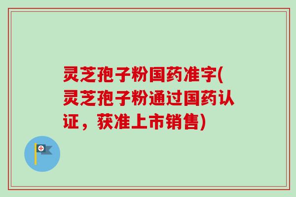 灵芝孢子粉国药准字(灵芝孢子粉通过国药认证,获准上市销售)-第1张图片-卓越灵芝孢子粉 灵芝孢子粉国药准字(灵芝孢子粉通过国药认证,获准上市销售)-第1张图片-卓越灵芝孢子粉