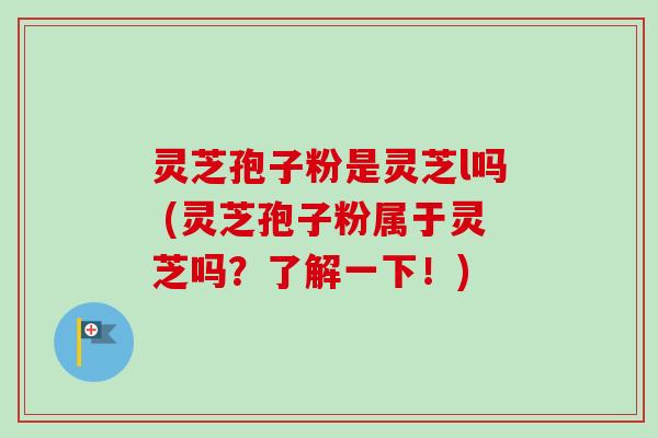 灵芝孢子粉是灵芝l吗 (灵芝孢子粉属于灵芝吗?了解一下!)-第1张图片-卓越灵芝孢子粉 灵芝孢子粉是灵芝l吗 (灵芝孢子粉属于灵芝吗?了解一下!)-第1张图片-卓越灵芝孢子粉