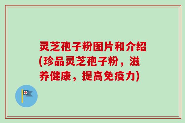 灵芝孢子粉图片和介绍(珍品灵芝孢子粉，滋养健康，提高免疫力)-第1张图片-卓越灵芝孢子粉