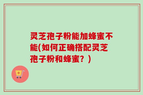 灵芝孢子粉能加蜂蜜不能(如何正确搭配灵芝孢子粉和蜂蜜?)-第1张图片-卓越灵芝孢子粉 灵芝孢子粉能加蜂蜜不能(如何正确搭配灵芝孢子粉和蜂蜜?)-第1张图片-卓越灵芝孢子粉