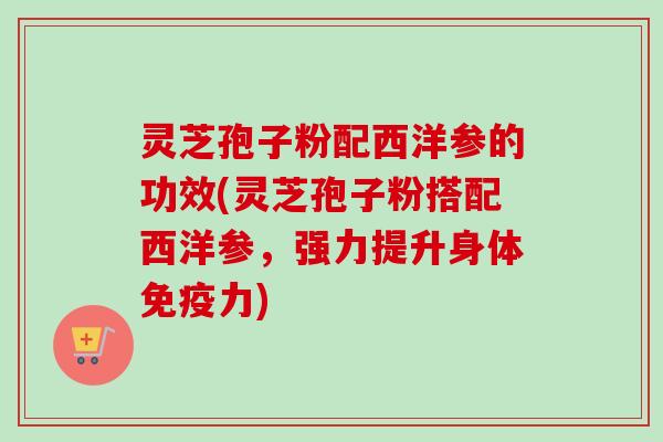灵芝孢子粉配西洋参的功效(灵芝孢子粉搭配西洋参,强力提升身体免疫力)-第1张图片-卓越灵芝孢子粉 灵芝孢子粉配西洋参的功效(灵芝孢子粉搭配西洋参,强力提升身体免疫力)-第1张图片-卓越灵芝孢子粉
