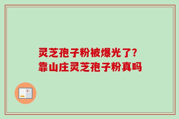 灵芝孢子粉被爆光了？靠山庄灵芝孢子粉真吗-第1张图片-卓越灵芝孢子粉