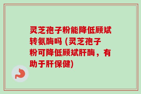 灵芝孢子粉能降低顾斌转氨酶吗 (灵芝孢子粉可降低顾斌肝酶，有助于肝保健)-第1张图片-卓越灵芝孢子粉
