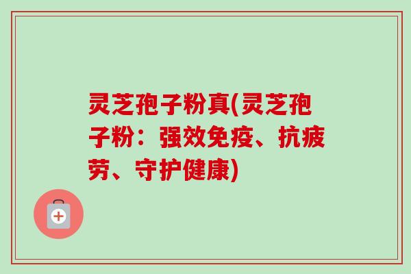 灵芝孢子粉真(灵芝孢子粉：强效免疫、抗疲劳、守护健康)-第1张图片-卓越灵芝孢子粉