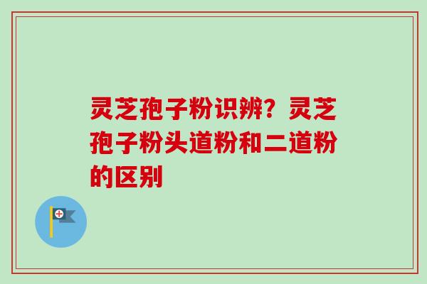 灵芝孢子粉识辨？灵芝孢子粉头道粉和二道粉的区别-第1张图片-卓越灵芝孢子粉
