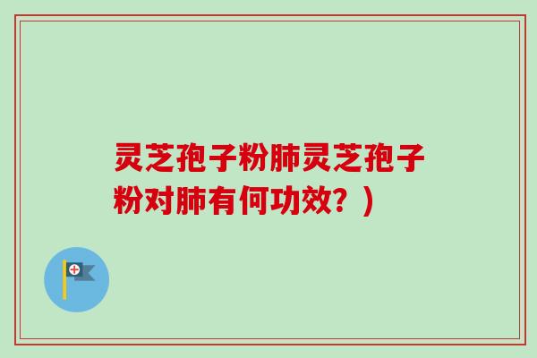 灵芝孢子粉肺灵芝孢子粉对肺有何功效？)-第1张图片-卓越灵芝孢子粉