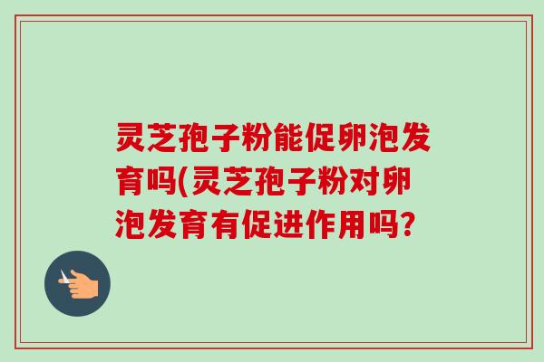 灵芝孢子粉能促卵泡发育吗(灵芝孢子粉对卵泡发育有促进作用吗?-第1张图片-卓越灵芝孢子粉 灵芝孢子粉能促卵泡发育吗(灵芝孢子粉对卵泡发育有促进作用吗?-第1张图片-卓越灵芝孢子粉