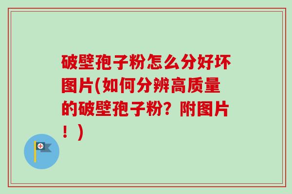 破壁孢子粉怎么分好坏图片(如何分辨高质量的破壁孢子粉？附图片！)-第1张图片-卓越灵芝孢子粉