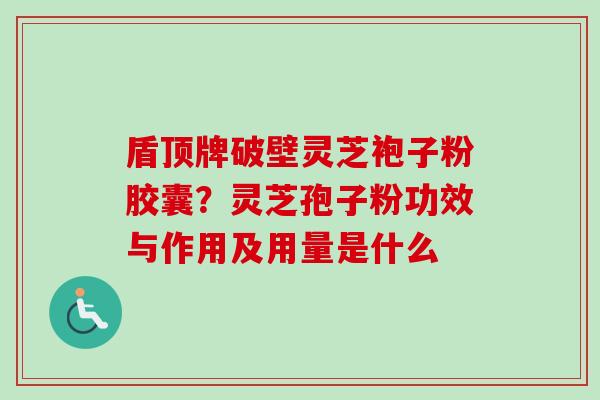 盾顶牌破壁灵芝袍子粉胶囊？灵芝孢子粉功效与作用及用量是什么-第1张图片-卓越灵芝孢子粉
