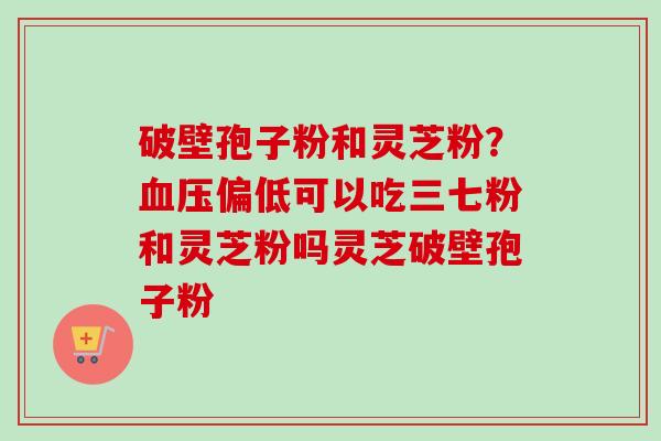 破壁孢子粉和灵芝粉?血压偏低可以吃三七粉和灵芝粉吗灵芝破壁孢子粉-第1张图片-卓越灵芝孢子粉 破壁孢子粉和灵芝粉?血压偏低可以吃三七粉和灵芝粉吗灵芝破壁孢子粉-第1张图片-卓越灵芝孢子粉