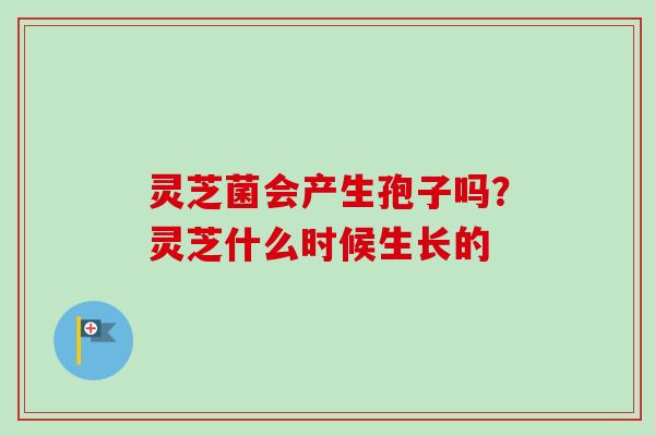 灵芝菌会产生孢子吗？灵芝什么时候生长的-第1张图片-卓越灵芝孢子粉