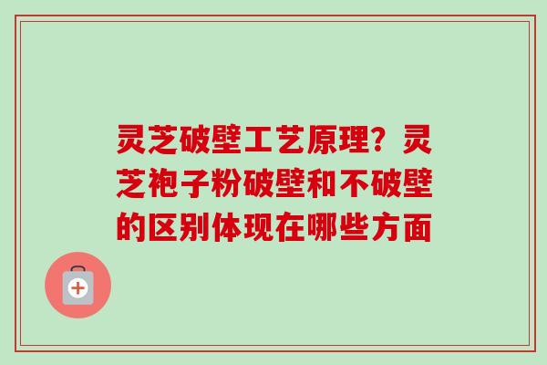 灵芝破壁工艺原理?灵芝袍子粉破壁和不破壁的区别体现在哪些方面-第1张图片-卓越灵芝孢子粉 灵芝破壁工艺原理?灵芝袍子粉破壁和不破壁的区别体现在哪些方面-第1张图片-卓越灵芝孢子粉