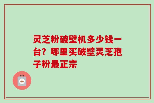 灵芝粉破壁机多少钱一台?哪里买破壁灵芝孢子粉最正宗-第1张图片-卓越灵芝孢子粉 灵芝粉破壁机多少钱一台?哪里买破壁灵芝孢子粉最正宗-第1张图片-卓越灵芝孢子粉