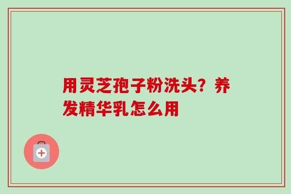 用灵芝孢子粉洗头？养发精华乳怎么用-第1张图片-卓越灵芝孢子粉