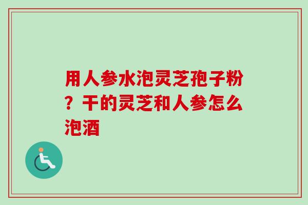 用人参水泡灵芝孢子粉?干的灵芝和人参怎么泡酒-第1张图片-卓越灵芝孢子粉 用人参水泡灵芝孢子粉?干的灵芝和人参怎么泡酒-第1张图片-卓越灵芝孢子粉