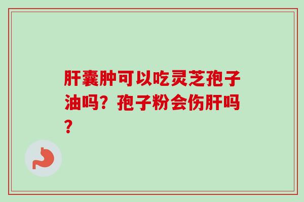 肝囊肿可以吃灵芝孢子油吗?孢子粉会伤肝吗?-第1张图片-卓越灵芝孢子粉 肝囊肿可以吃灵芝孢子油吗?孢子粉会伤肝吗?-第1张图片-卓越灵芝孢子粉