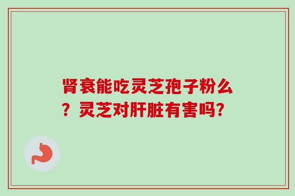 肾衰能吃灵芝孢子粉么?灵芝对肝脏有害吗?-第1张图片-卓越灵芝孢子粉 肾衰能吃灵芝孢子粉么?灵芝对肝脏有害吗?-第1张图片-卓越灵芝孢子粉