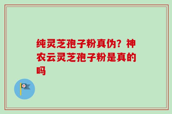 纯灵芝孢子粉真伪？神农云灵芝孢子粉是真的吗-第1张图片-卓越灵芝孢子粉