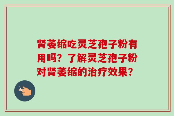 肾萎缩吃灵芝孢子粉有用吗?了解灵芝孢子粉对肾萎缩的治疗效果?-第1张图片-卓越灵芝孢子粉 肾萎缩吃灵芝孢子粉有用吗?了解灵芝孢子粉对肾萎缩的治疗效果?-第1张图片-卓越灵芝孢子粉