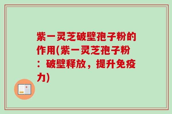 紫一灵芝破壁孢子粉的作用(紫一灵芝孢子粉:破壁释放,提升免疫力)-第1张图片-卓越灵芝孢子粉 紫一灵芝破壁孢子粉的作用(紫一灵芝孢子粉:破壁释放,提升免疫力)-第1张图片-卓越灵芝孢子粉