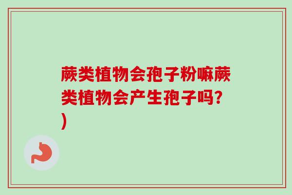 蕨类植物会孢子粉嘛蕨类植物会产生孢子吗？)-第1张图片-卓越灵芝孢子粉