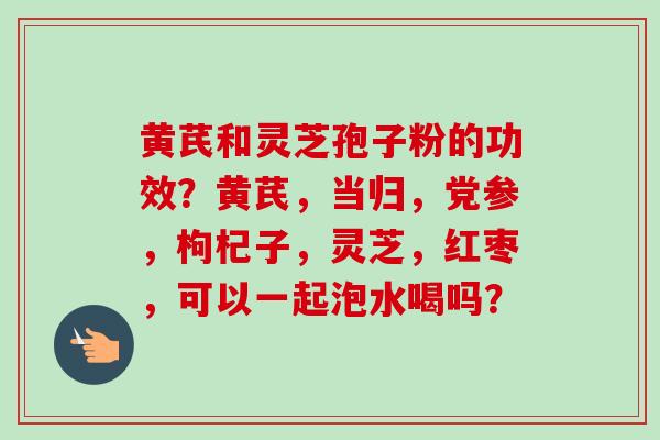 黄芪和灵芝孢子粉的功效？黄芪，当归，党参，枸杞子，灵芝，红枣，可以一起泡水喝吗？-第1张图片-卓越灵芝孢子粉