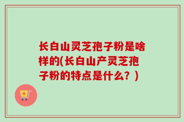 长白山灵芝孢子粉是啥样的(长白山产灵芝孢子粉的特点是什么？)-第1张图片-卓越灵芝孢子粉
