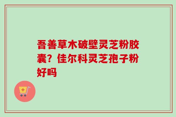 吾善草木破壁灵芝粉胶囊?佳尔科灵芝孢子粉好吗-第1张图片-卓越灵芝孢子粉 吾善草木破壁灵芝粉胶囊?佳尔科灵芝孢子粉好吗-第1张图片-卓越灵芝孢子粉