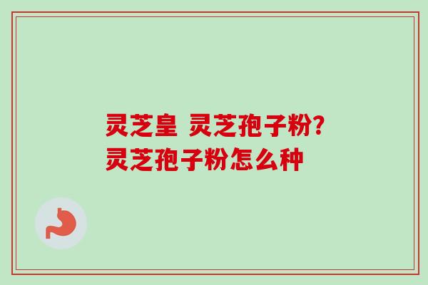 灵芝皇 灵芝孢子粉？灵芝孢子粉怎么种-第1张图片-卓越灵芝孢子粉