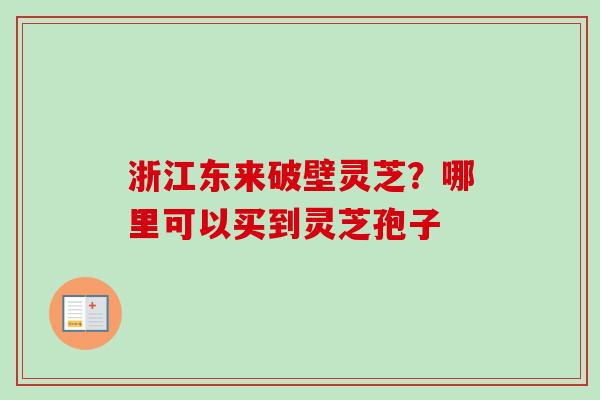 浙江东来破壁灵芝?哪里可以买到灵芝孢子-第1张图片-卓越灵芝孢子粉 浙江东来破壁灵芝?哪里可以买到灵芝孢子-第1张图片-卓越灵芝孢子粉