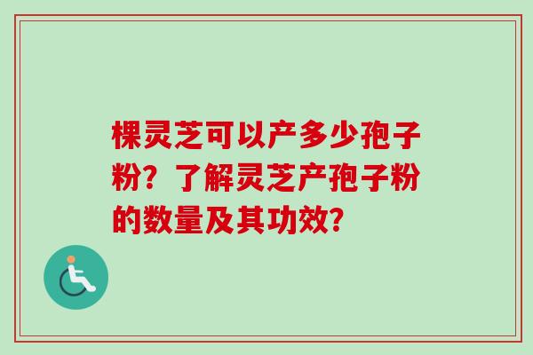 棵灵芝可以产多少孢子粉？了解灵芝产孢子粉的数量及其功效？-第1张图片-卓越灵芝孢子粉