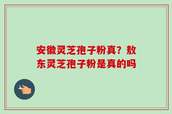 安徽灵芝孢子粉真？敖东灵芝孢子粉是真的吗-第1张图片-卓越灵芝孢子粉