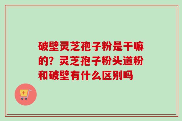 破壁灵芝孢子粉是干嘛的?灵芝孢子粉头道粉和破壁有什么区别吗-第1张图片-卓越灵芝孢子粉 破壁灵芝孢子粉是干嘛的?灵芝孢子粉头道粉和破壁有什么区别吗-第1张图片-卓越灵芝孢子粉