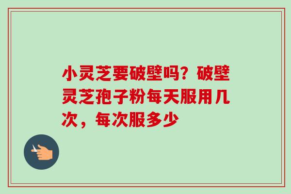 小灵芝要破壁吗？破壁灵芝孢子粉每天服用几次，每次服多少-第1张图片-卓越灵芝孢子粉