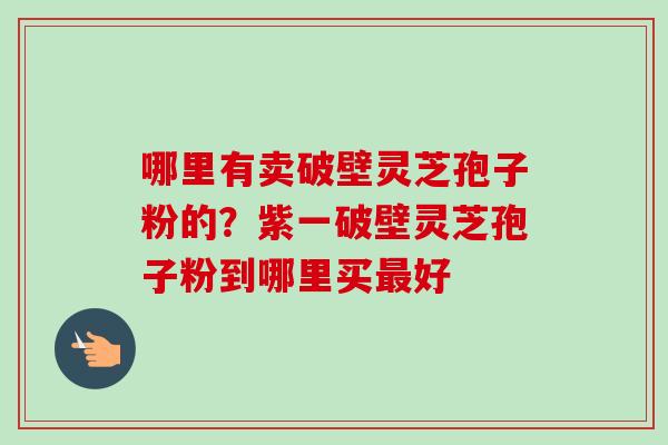哪里有卖破壁灵芝孢子粉的？紫一破壁灵芝孢子粉到哪里买最好-第1张图片-卓越灵芝孢子粉