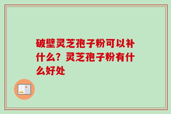 破壁灵芝孢子粉可以补什么?灵芝孢子粉有什么好处-第1张图片-卓越灵芝孢子粉 破壁灵芝孢子粉可以补什么?灵芝孢子粉有什么好处-第1张图片-卓越灵芝孢子粉